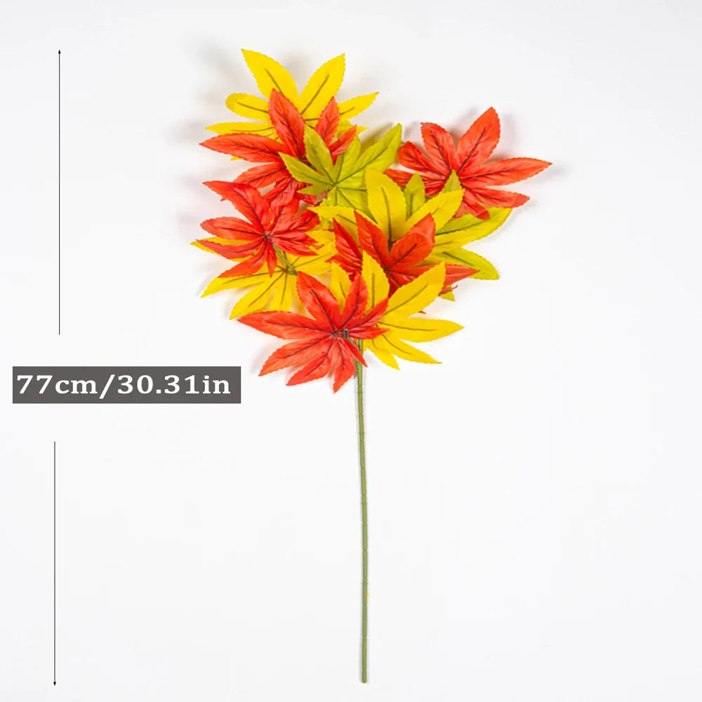 Dlight Decor 77cm Autumn Maple Leaf Branch for Fall Display 77cm Mix color