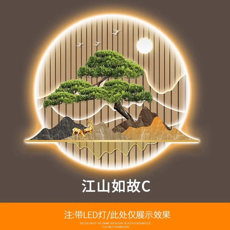 Dlight Decor Wealth Landscape Wall Lamp Mural I / 72X60 / Warm light Wall Art