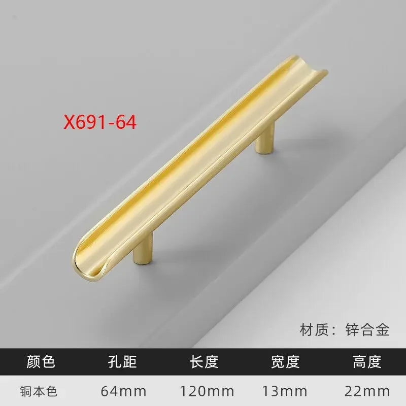Modern Gold Kitchen Cupboard Drawer Handles – Chinese Style Decorative Knobs X691-64 Handles