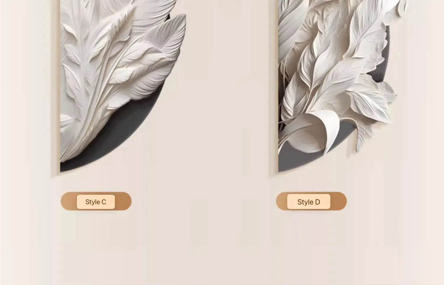 Dlight Decor Feather Mural LED Light for Entry Walls Wall Art