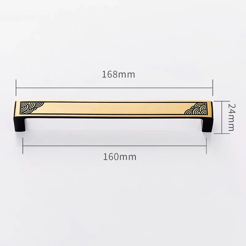 Antique Style Brass Furniture Handles – Vintage Cabinet Wardrobe and Drawer Knobs black gold 168mm Handles