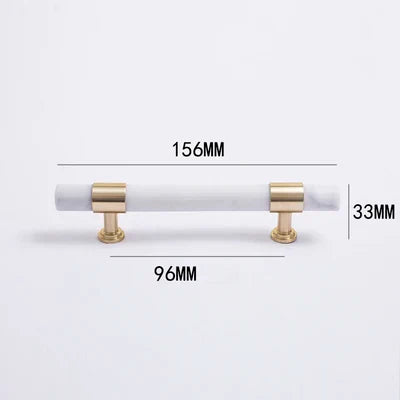Natural Marble and Crystal T-Bar Cabinet Handles – Modern Brass Knobs for Kitchen Dresser and Furniture Pulls