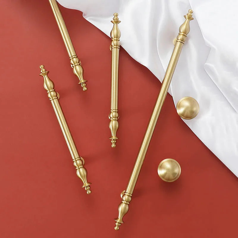 Chrome Brass Polished Gold Furniture Handle Modern Cabinet Pulls Wardrobe Cupboard Drawer Bar Knobs Handles