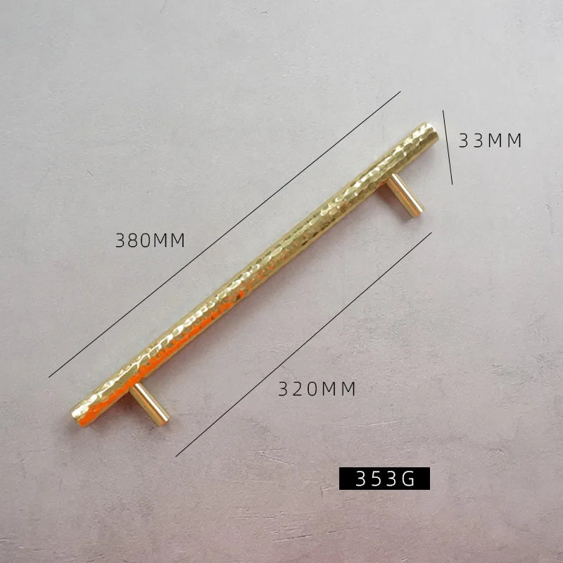 Nordic Handmade Brass Hammered Cabinet Handles – High-End Pulls for Drawers Wardrobes and Kitchen Furniture Hammer