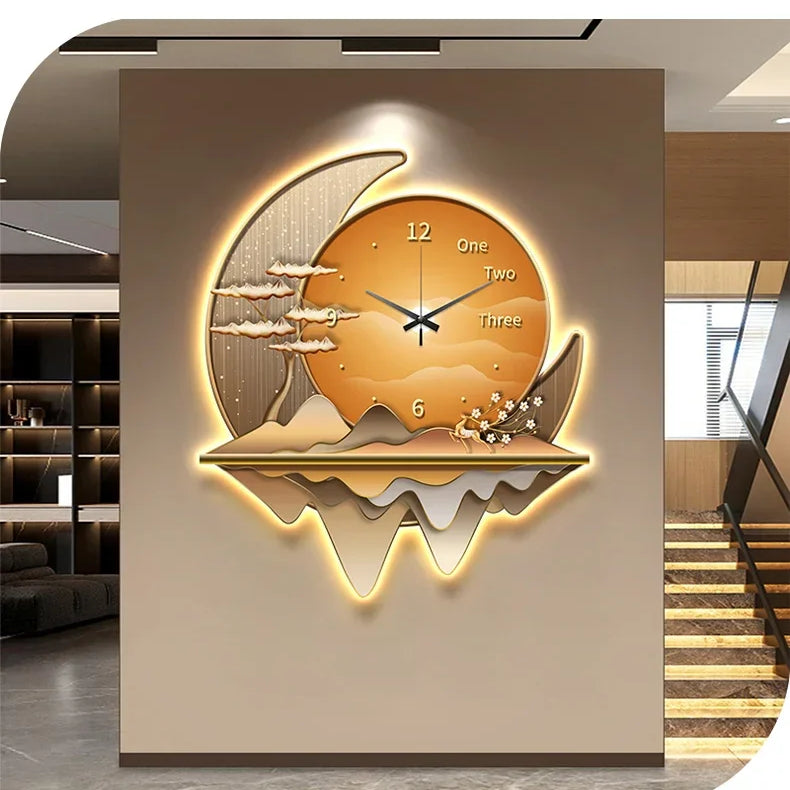 Dlight Decor Clock Wall Light with Luxury Crystal Glow Wall Art
