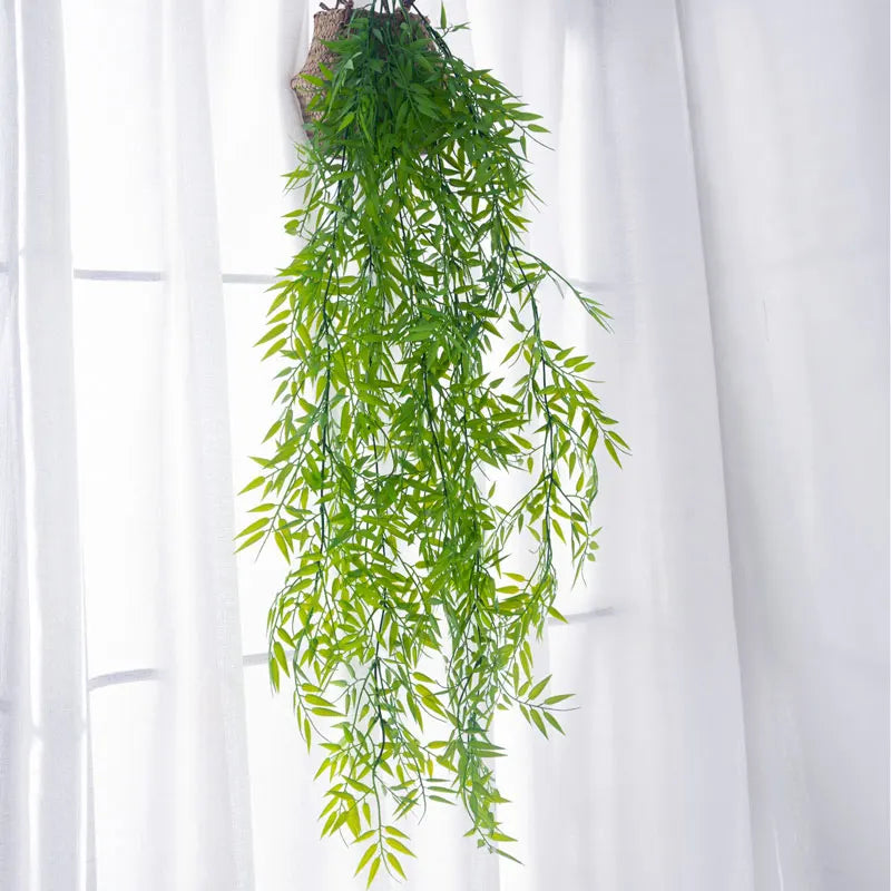 Dlight Decor 105cm Hanging Bamboo Leaf Vine for Garden and Home Wall Decor