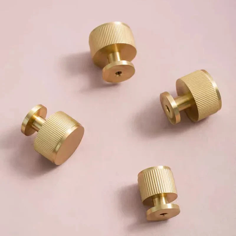 Brass Cabinet Knobs and Knurled T-Bar Handles – Modern Drawer and Furniture Hardware Knob