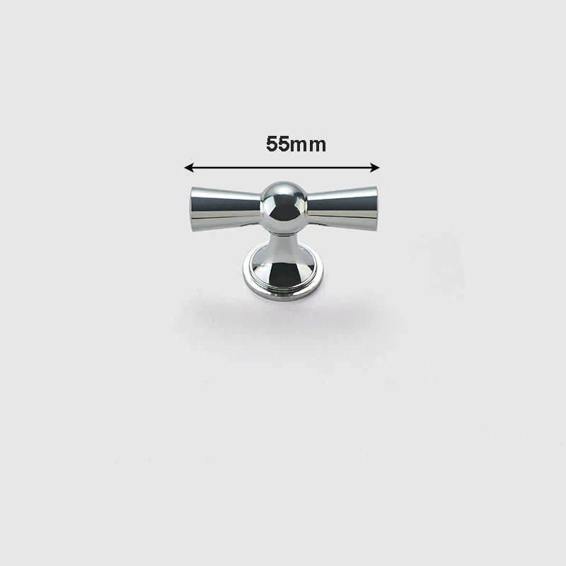 Polished Gold and Silver T-Bar Cabinet Handles – Modern Drawer and Wardrobe Pulls (55mm-220mm) TB2036-055PS Handles