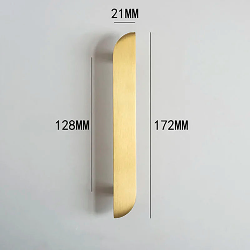 Modern Simple Wardrobe Handles – Brass Cabinet Knobs and Drawer Pulls for Furniture 172mm left Handle