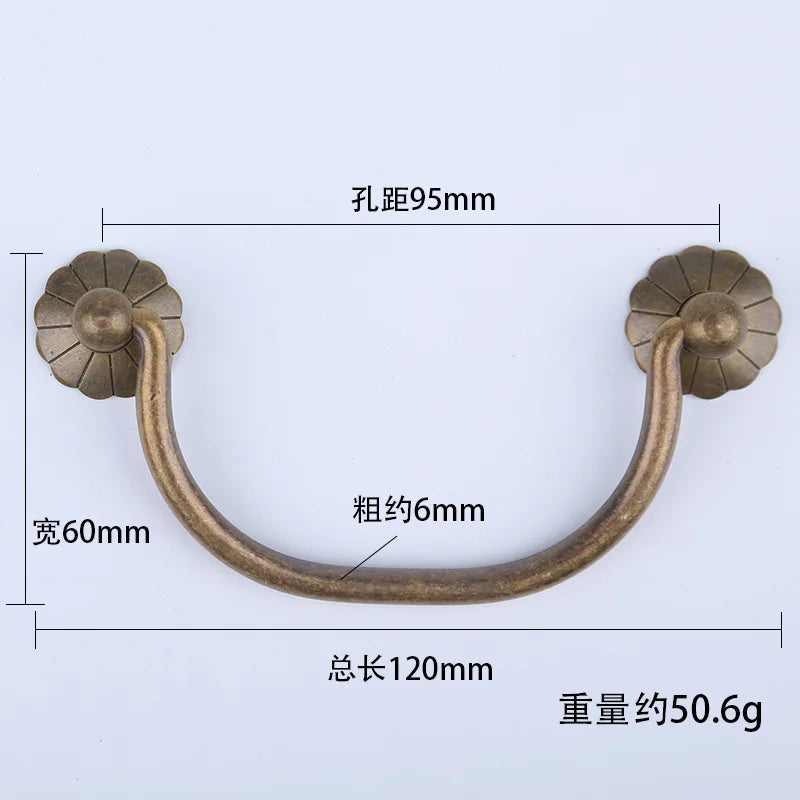 Antique Brass Arch Cabinet Pulls – Vintage Drawer Handles for Home Improvement T Bronzer 95mm Pulls