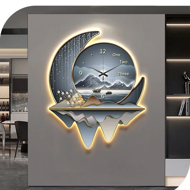 Dlight Decor Clock Wall Light with Luxury Crystal Glow Wall Art