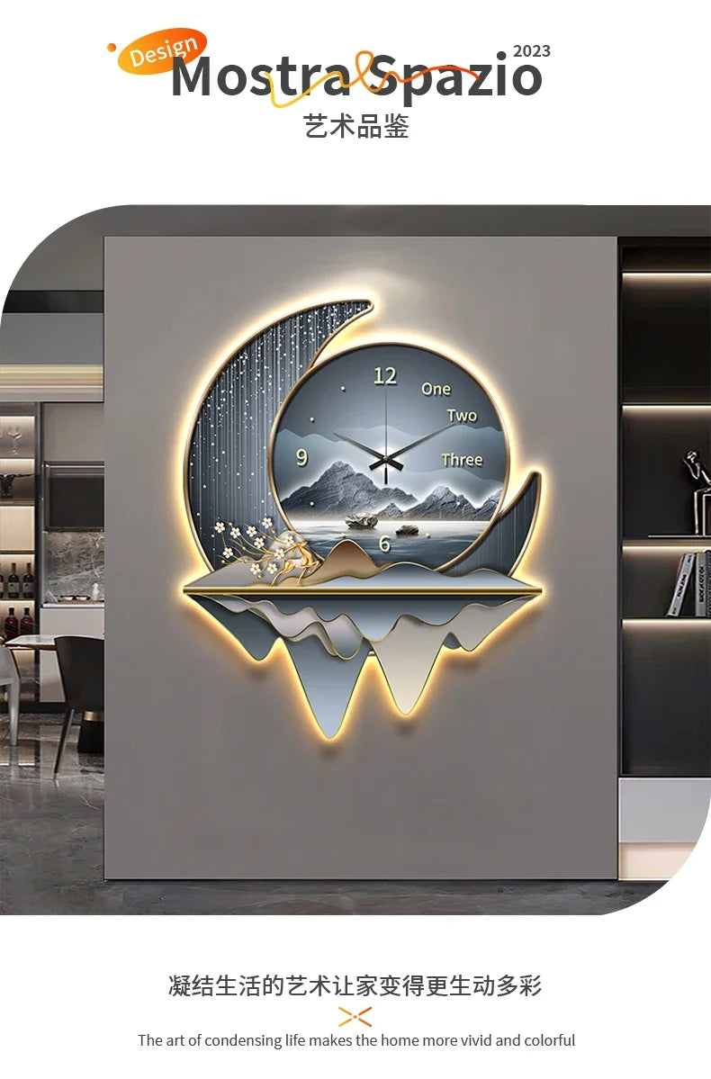 Dlight Decor Clock Wall Light with Luxury Crystal Glow Wall Art