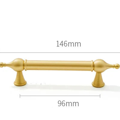 Satin Brass Cabinet Handles – Modern Ball Design Wardrobe Knobs and Drawer Pulls (French Style) 146mm Handles