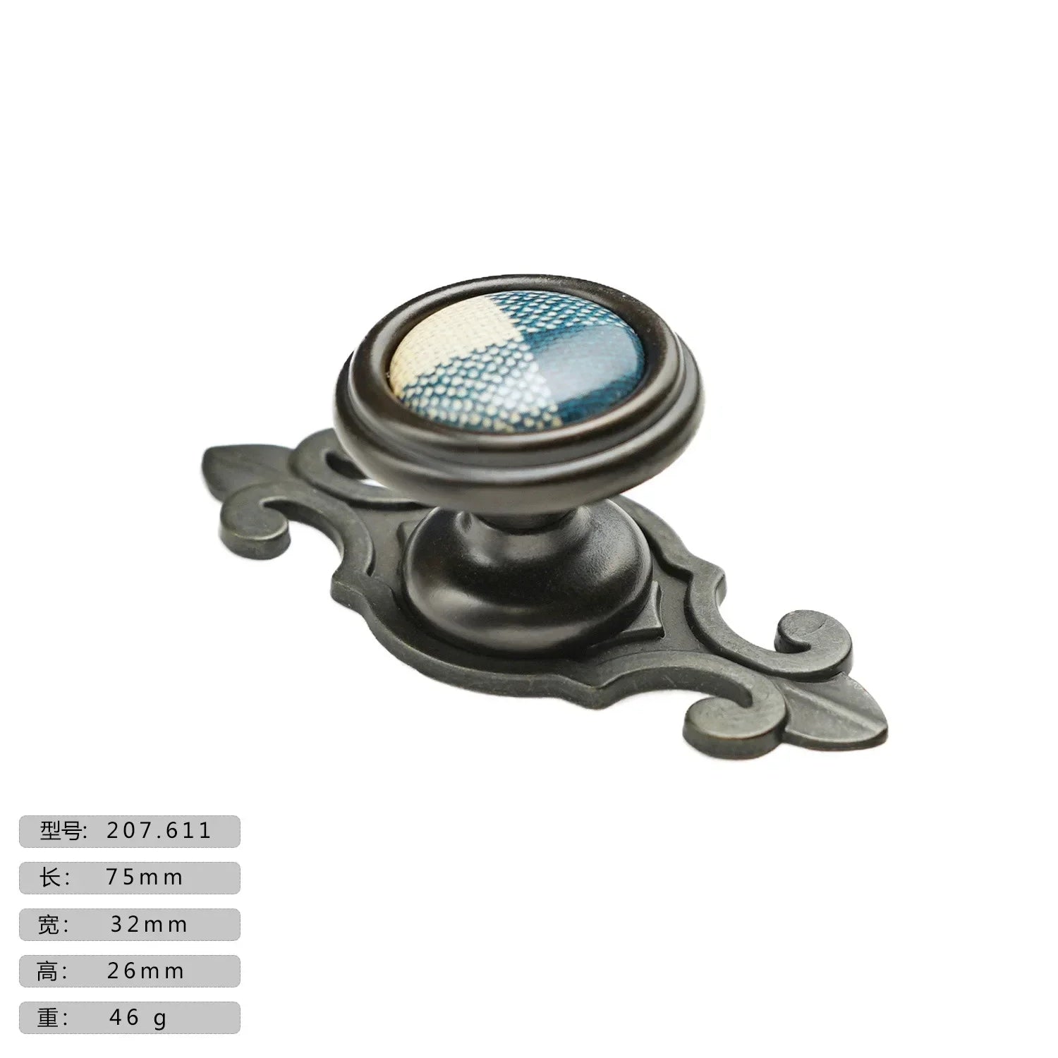 Precision Ceramic Cabinet Handles – American Style Plaid Knobs for Wardrobes and Kitchen Furniture 207-1.611 Handles