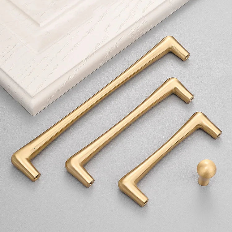 Solid Brass Cabinet Handles – Satin Brass Gold Bar Pulls and Knobs for Drawers and Wardrobes Handles