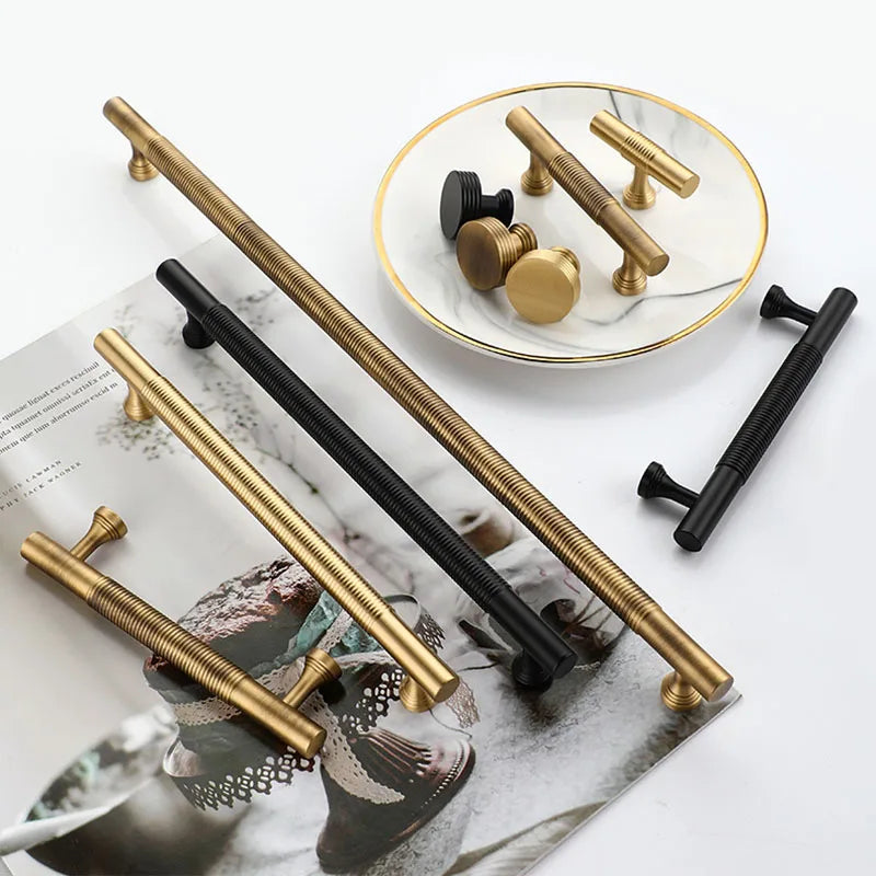 Brass Handles – Gold Black Antique Cabinet Bar Handles and Drawer Knobs for Furniture Handles