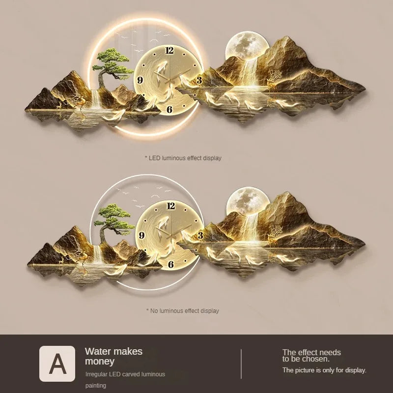 Dlight Decor Silent LED Wall Clock in Nordic Style style1 / 35x100cm wall Art