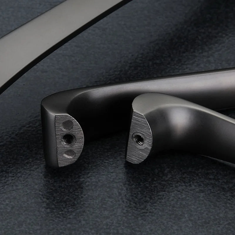 Modern Minimalist Pearl Black Cabinet Handles – European Style Wardrobe and Drawer Pulls Handles