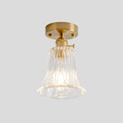 Industrial Chic Meets Modern Versatility: The Clear Glass Single - Light Gold Ceiling Light