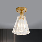 Industrial Chic Meets Modern Versatility: The Clear Glass Single - Light Gold Ceiling Light