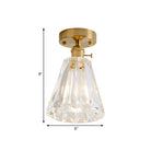 Industrial Chic Meets Modern Versatility: The Clear Glass Single - Light Gold Ceiling Light