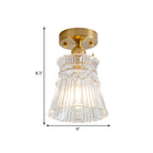 Industrial Chic Meets Modern Versatility: The Clear Glass Single - Light Gold Ceiling Light