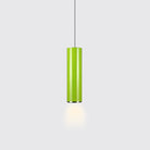 Olivia’s Modern Cylinder Pendant - Adjustable Hanging Light In Blue Or Green / 11’ Warm