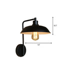 Skylar Style Barn Wall Sconce - Black/Rust Metallic With Curved Arm
