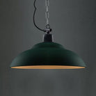Adalynn Industrial Pendant: Dual Shades & Vintage Charm (Black Green Pendant Lighting