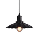 Vintage Industrial Hanging Lamp Black Scalloped Metal Indoor Ceiling Light Fixture 1 - Bulb