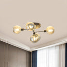 Modern Elegance: Glass Globe Semi - Flush Mount Ceiling Light