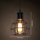 Catherine - Adjustable Industrial Pendant Light With Metal Cage (Various Shapes)