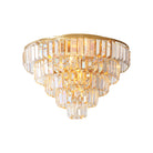 Eleanor’s Modern Crystal Chandelier: Tiered Elegance In Gold (5 Or 6 Lights)