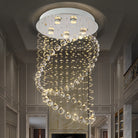 Sparkling Elegance: Modern Flush Mount Lamp With Cascading Crystals Nickel