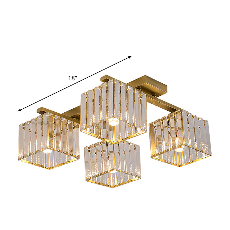 Anya’s Modern Crystal Chandelier - Square Design Ceiling Light