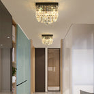 Prismatic Elegance: Modern Flush Mount Light With Faceted Crystal