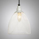 Illuminate Your Space With Industrial Charm: The Bell Metal Pendant Light White
