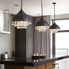 Harlow - Glamorous Industrial Pendant Light With Crystal Accents (1 - Light)