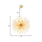 Bathe Your Space In Modern Brilliance With The Gold Metal Starburst Chandelier Pendant Light!