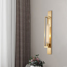 Modern Elegance Meets Warm Illumination: The Gold Metal Linear Sconce With Ribbed Glass