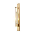 Modern Elegance Meets Warm Illumination: The Gold Metal Linear Sconce With Ribbed Glass