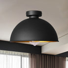 Modern Elegance: Black Dome Flush Mount Ceiling Light