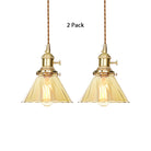 Beth’s Amber Ruffle Glass Pendant - Retro Kitchen Light / 2 Lights