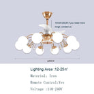 Nordic Living Room Fan Lamp Frequency Conversion Restaurant Ceiling Invisible Light Luxury Cystal