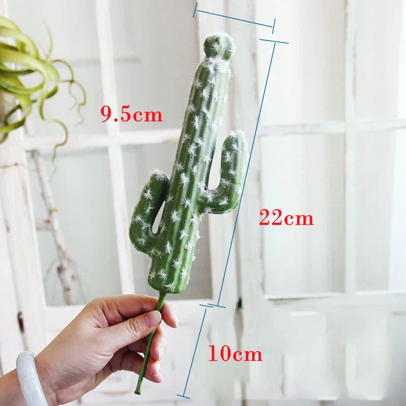 Dlight Decor 43cm Desert Cactus Plant with Foam Thorn Ball for Home and Garden Decor 32cm A