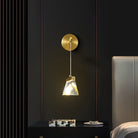 Amelia - Postmodern Light Luxury Brass Crystal Bedroom Warm Bedside Wall Lamp Creative Led Living