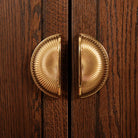 Brass Shell Drawer Knobs – Nordic Antique Round Cabinet Handles for TV Stands and Wine Cases 80x40mm knob