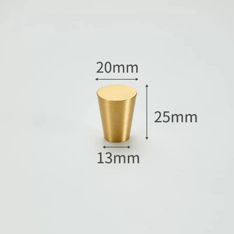 Modern Simple Solid Brass Cabinet Knobs – Wardrobe Handles and Kitchen Pulls 4 Knobs