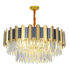 Led Modern Stainless Steel Crystal Chandeliers - Elegant Home Lighting For Foyers And Entrances