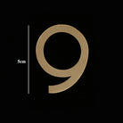 Golden Brass Door Numbers – Custom Decorative Wall Figures for Villas Hotels and Dormitories (5cm/7cm) 5cm 9